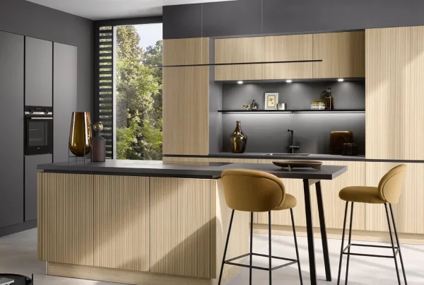 cuisine en bois rainuré